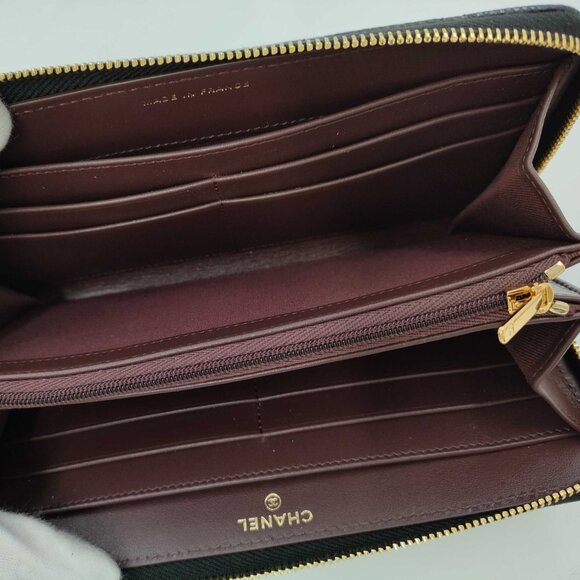 CHANEL Matelasse Caviar Leather Classic Long Zip Wallet AP0242 Black - COA inc. - Picture 10 of 17